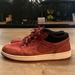 Air Jordan 1 Dark Red Suede Men’s Low top sneakers Size 10.5